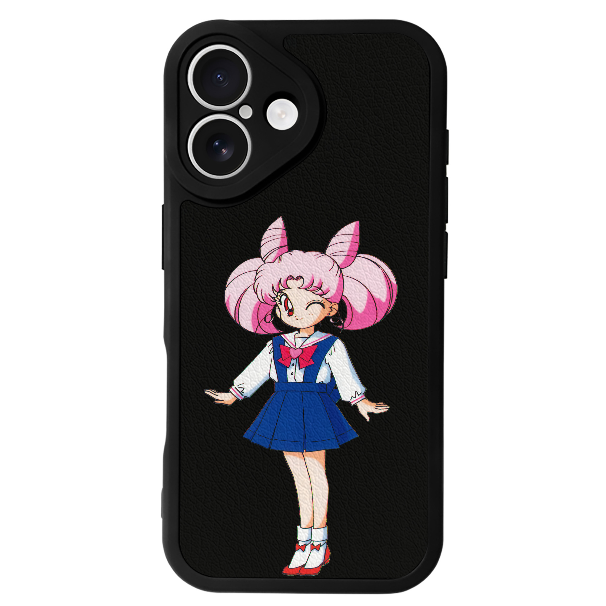 （画像用） 美少女戦士セーラームーン ちびうさ Sailor Moon Chibiusa Tsukino Usagi Small Lady Serenity 【iPhone 16シリーズ対応】シリコンスマホケース（レザー調） 材質：シリコン